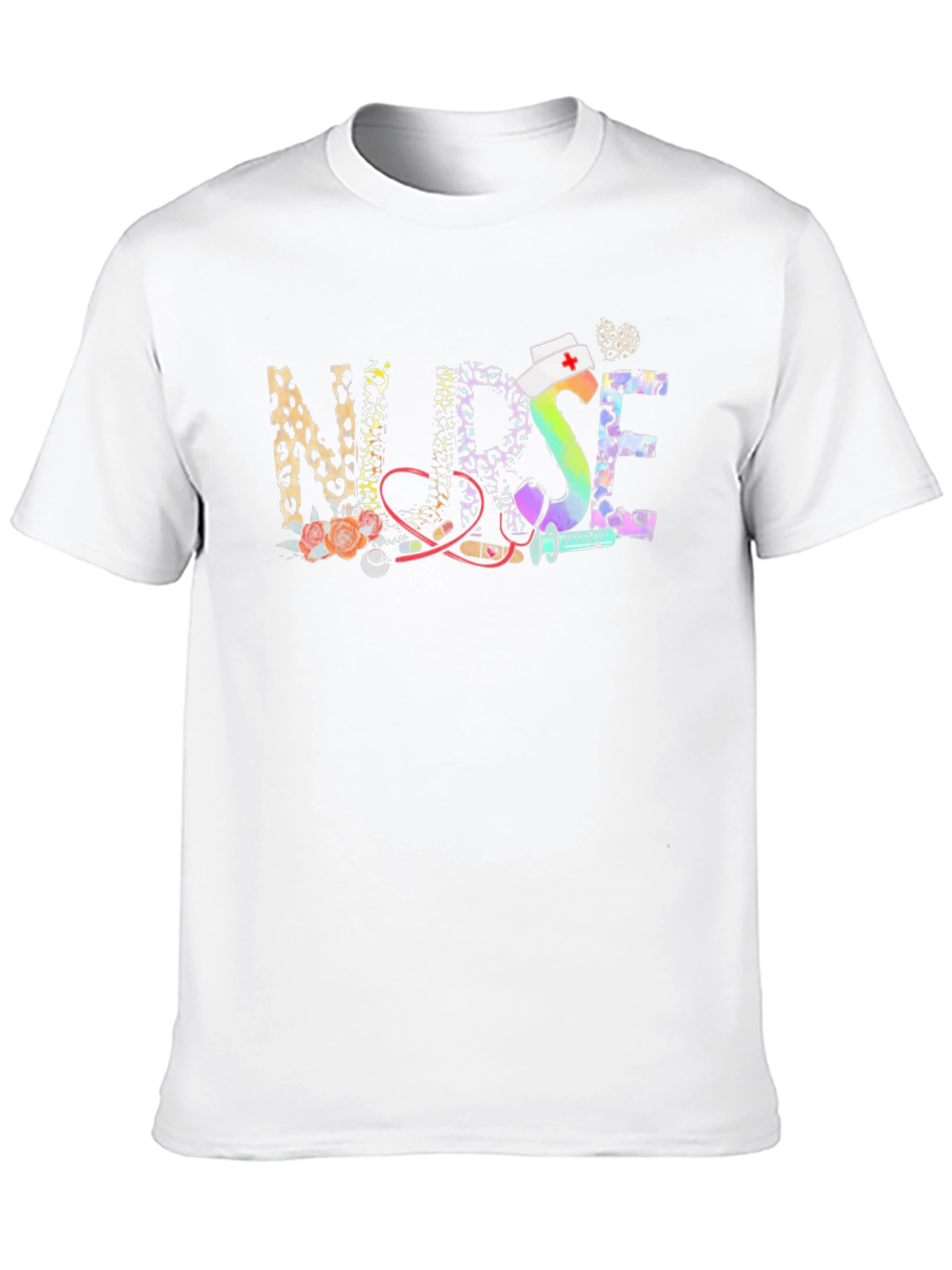 Nurse Leopard Print Graphic T-Shirt