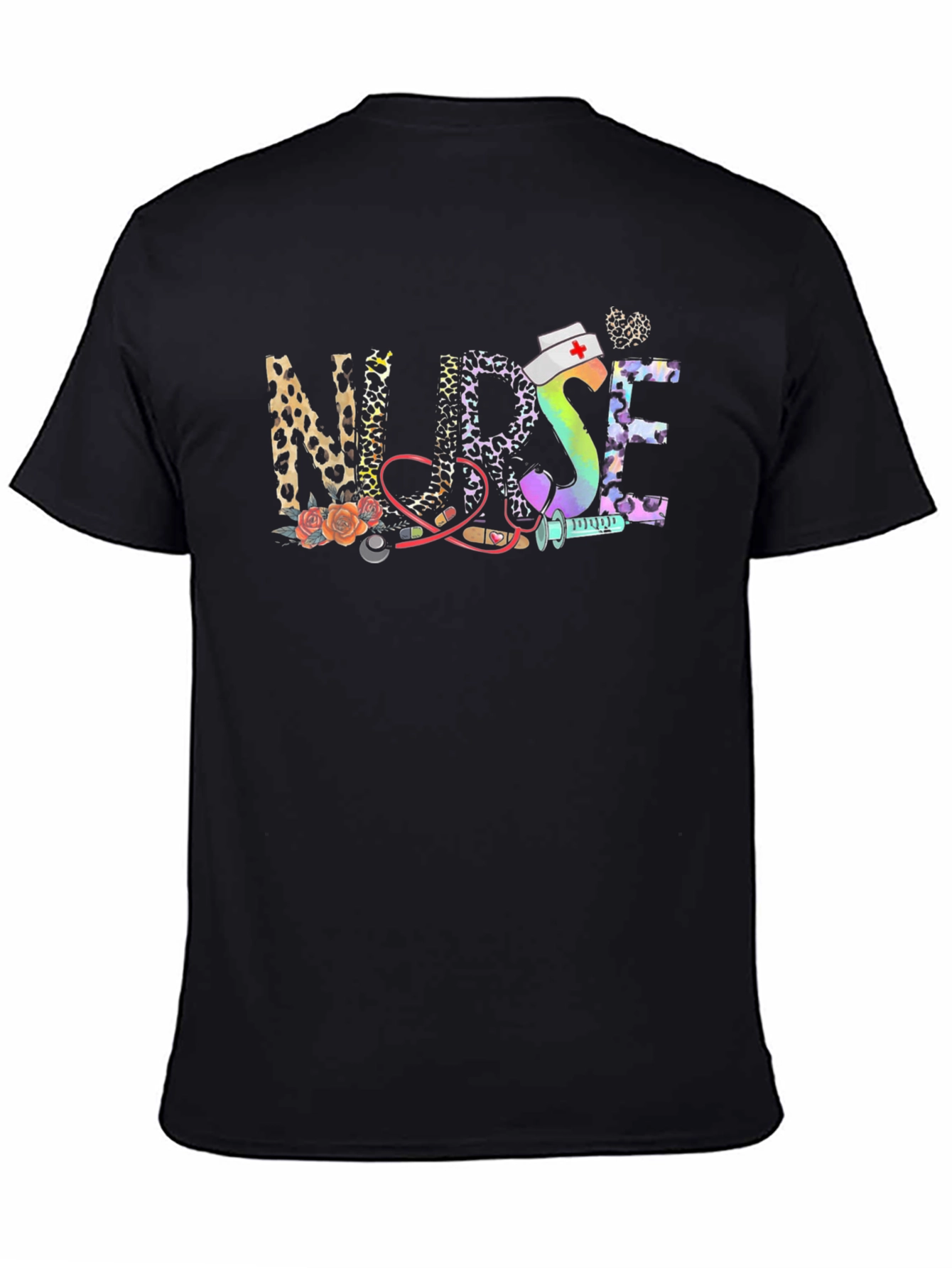 Nurse Leopard Print Graphic T-Shirt