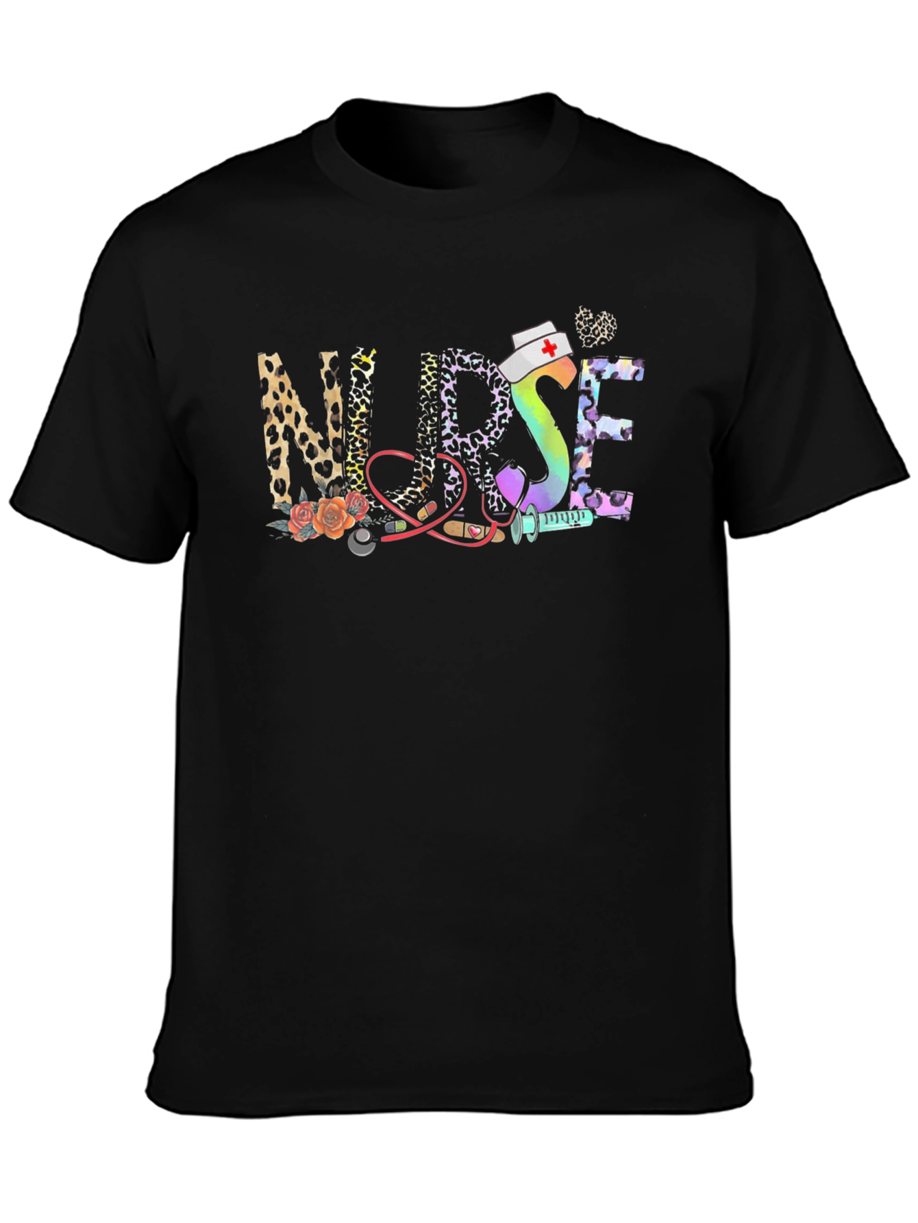 Nurse Leopard Print Graphic T-Shirt
