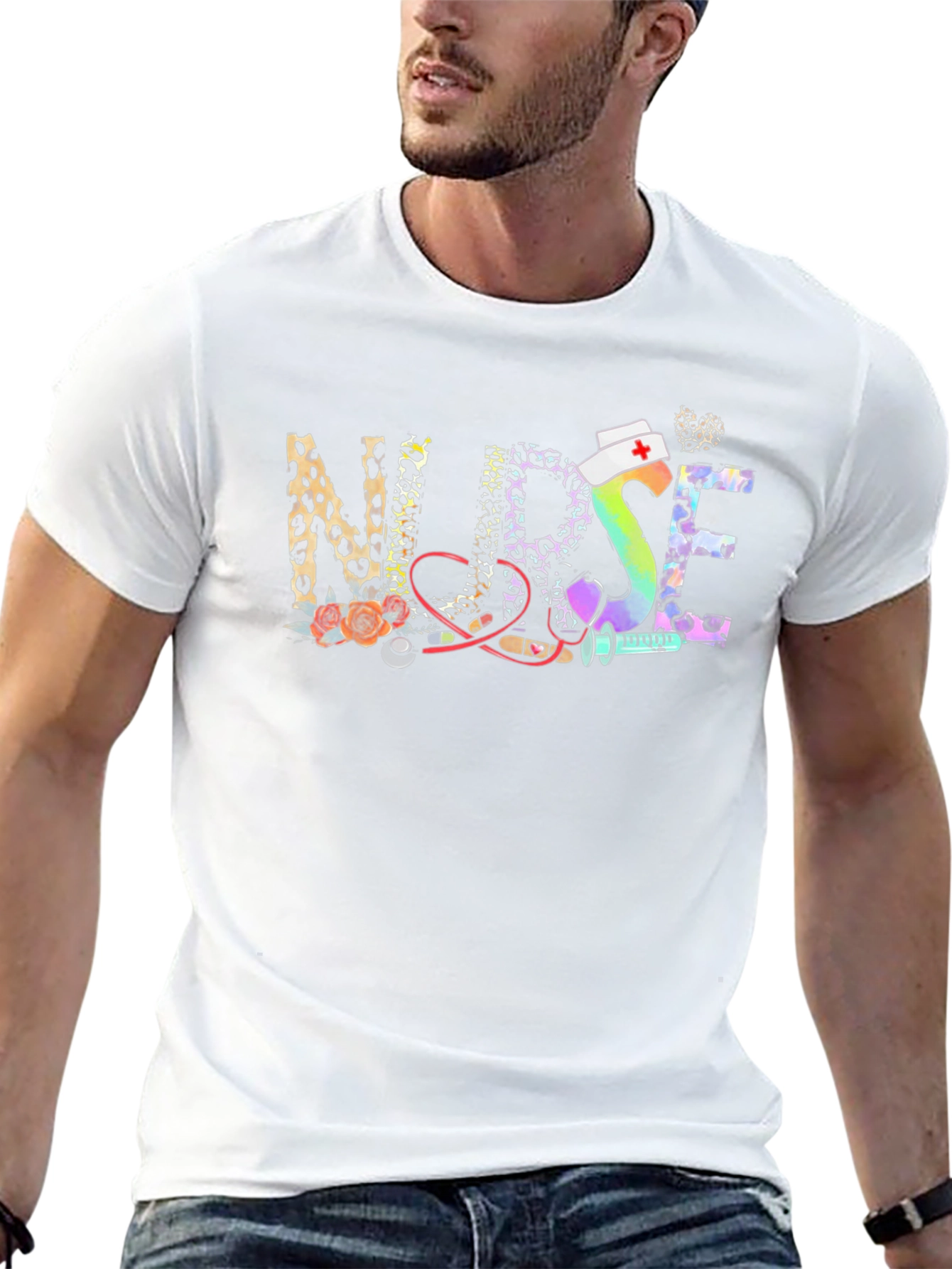 Nurse Leopard Print Graphic T-Shirt