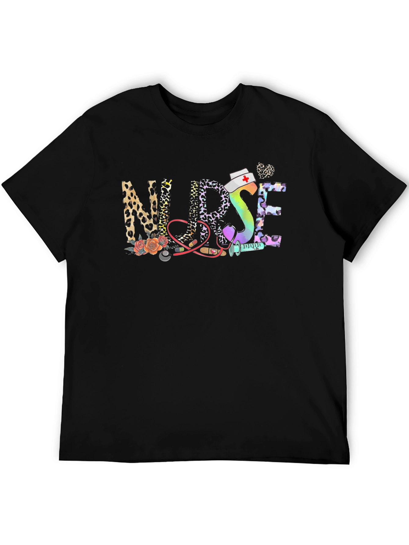 Nurse Leopard Print Graphic T-Shirt