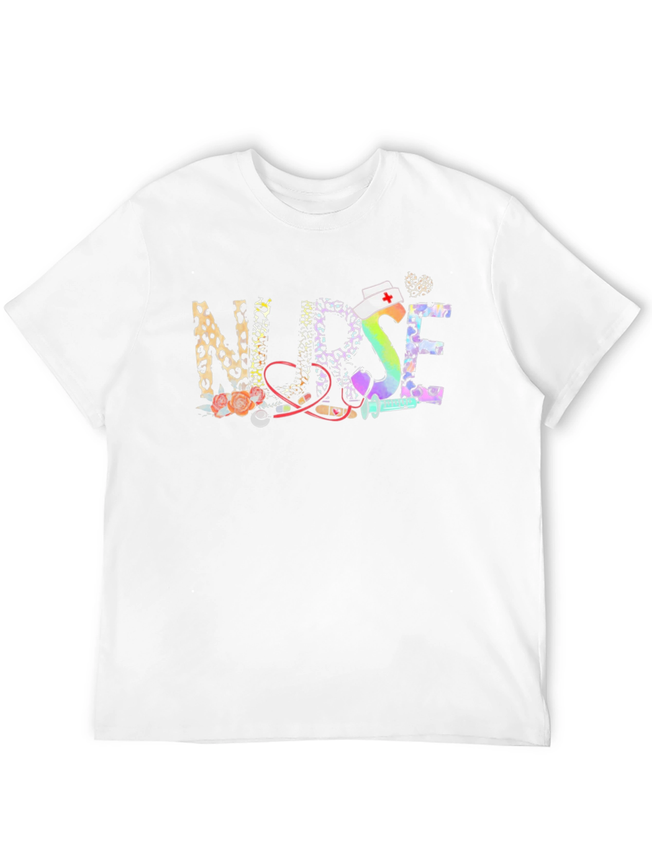 Nurse Leopard Print Graphic T-Shirt