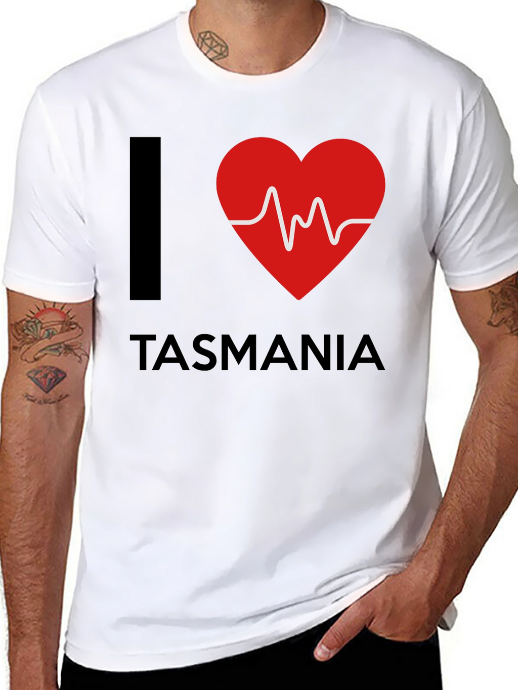 I Love Tasmania Heartbeat T-Shirt