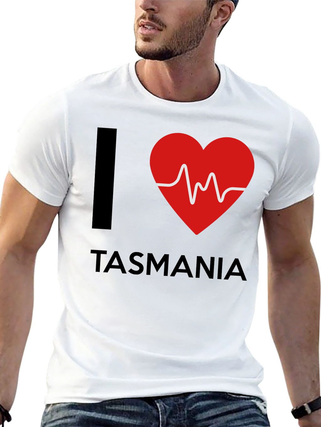 I Love Tasmania Heartbeat T-Shirt