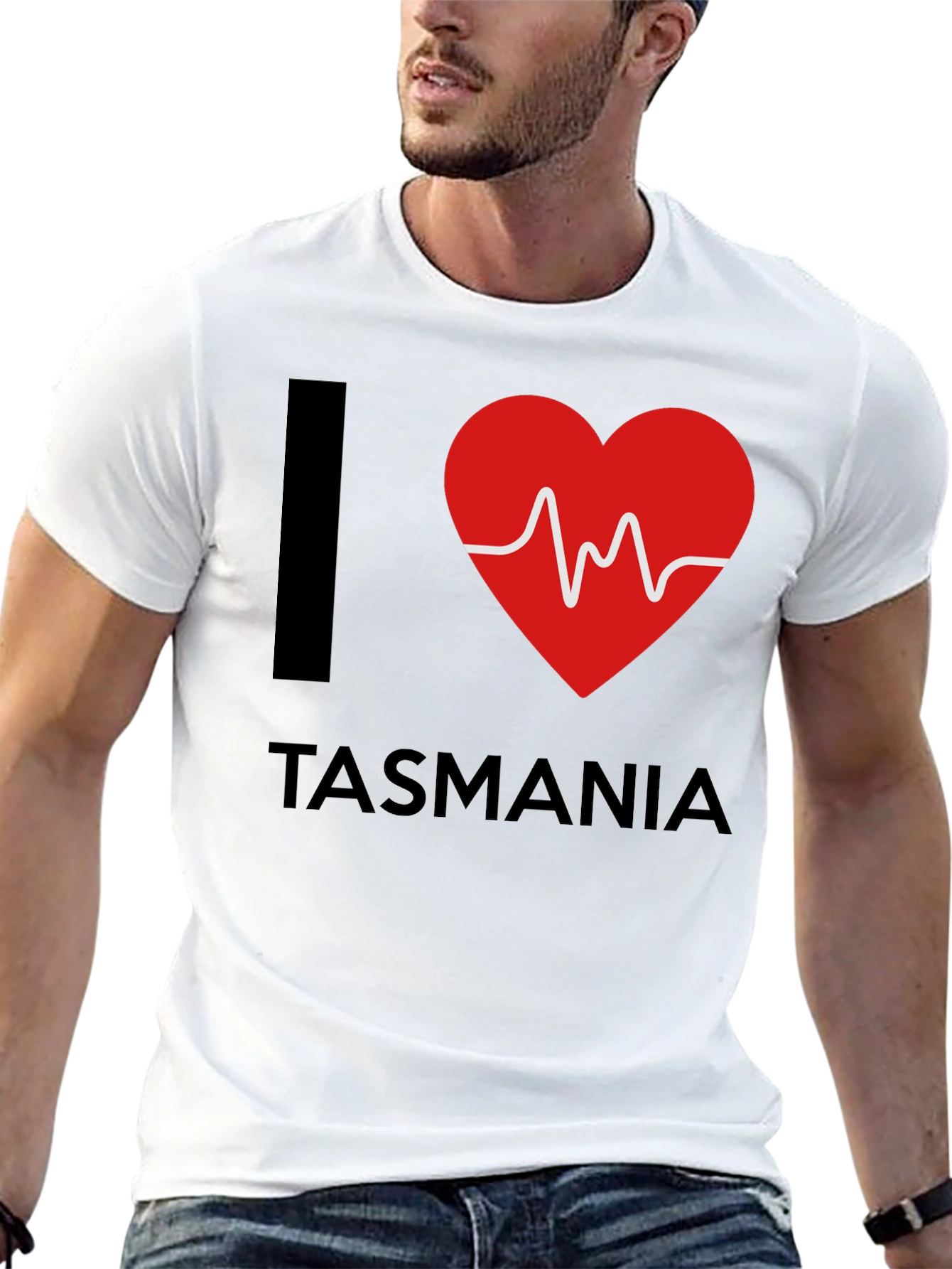I Love Tasmania Heartbeat T-Shirt