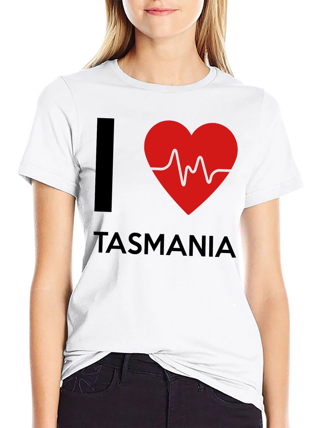 I Love Tasmania Heartbeat T-Shirt