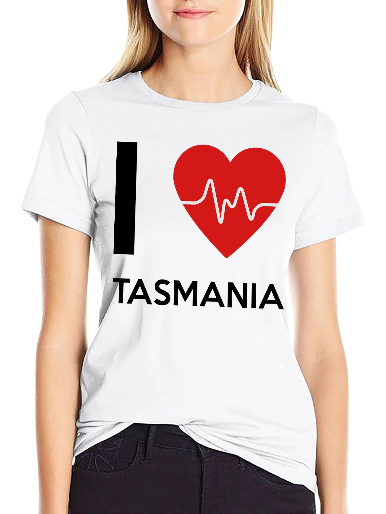I Love Tasmania Heartbeat T-Shirt