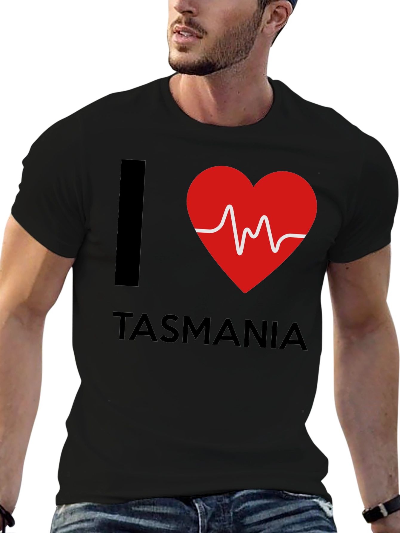 I Love Tasmania Heartbeat T-Shirt