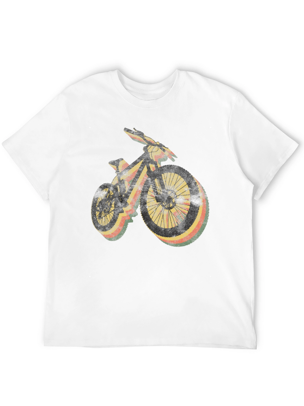 Retro Mountain Bike Graphic Tee - Black Casual Shirt