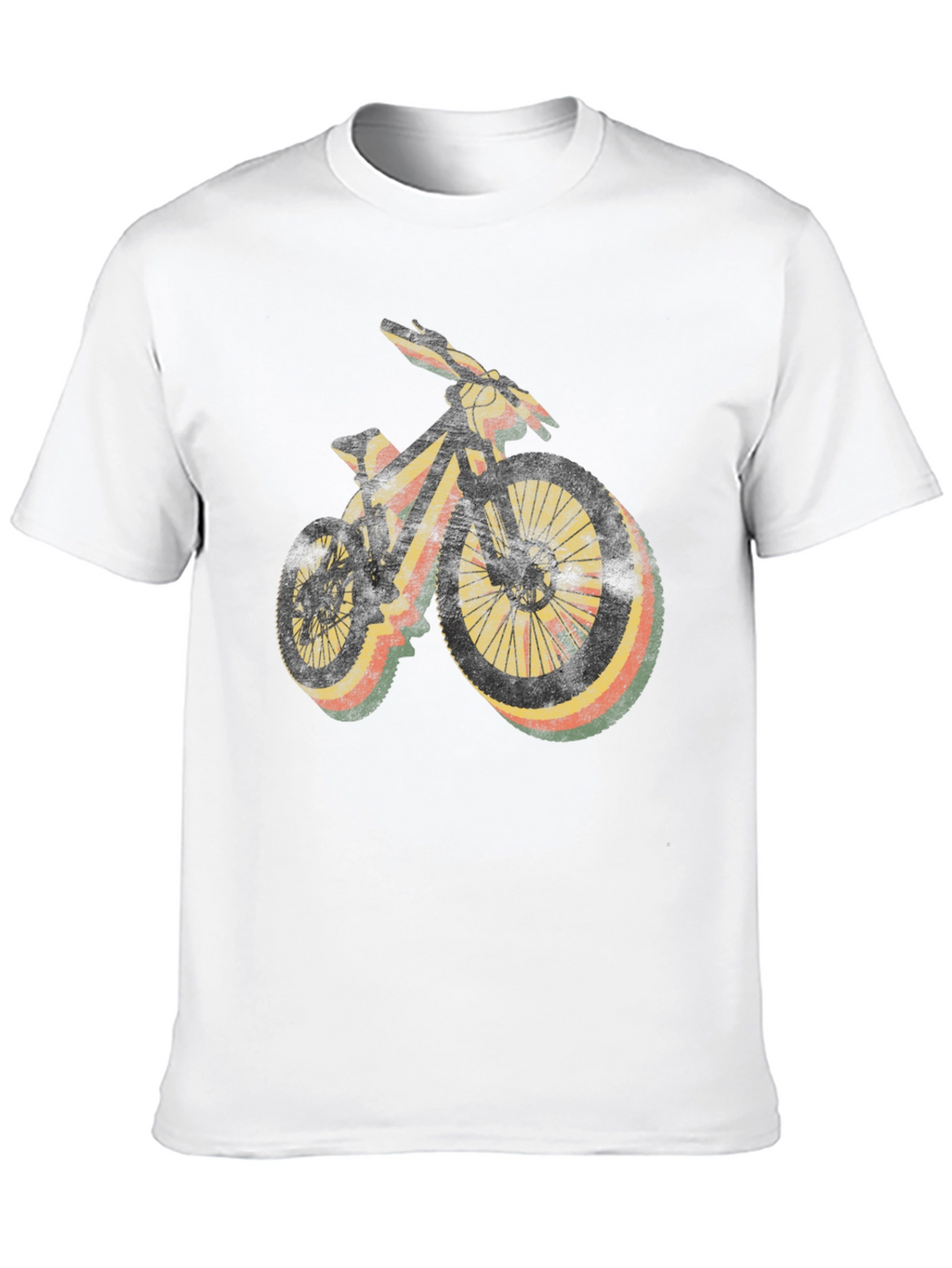 Retro Mountain Bike Graphic Tee - Black Casual Shirt