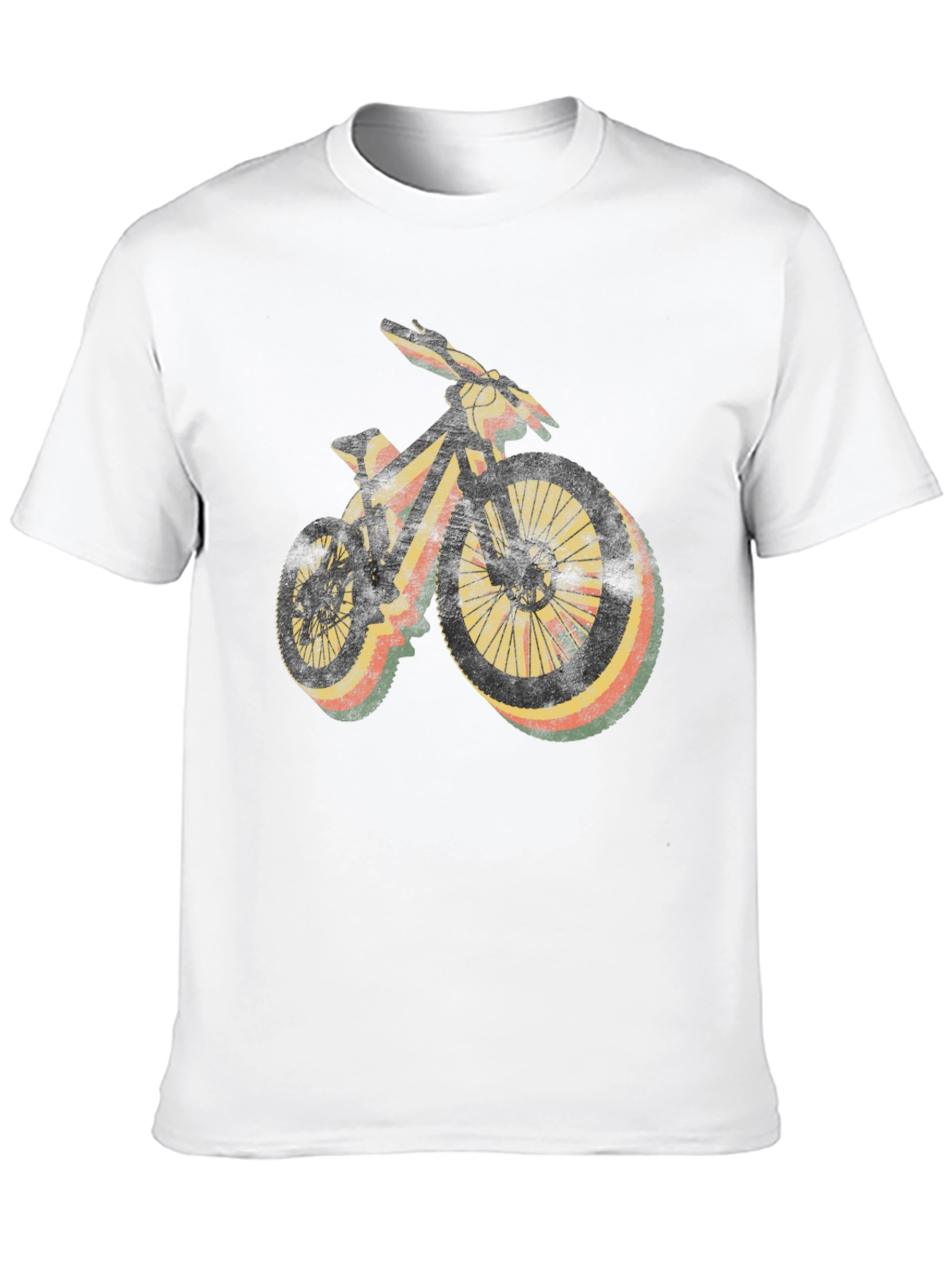 Retro Mountain Bike Graphic Tee - Black Casual Shirt