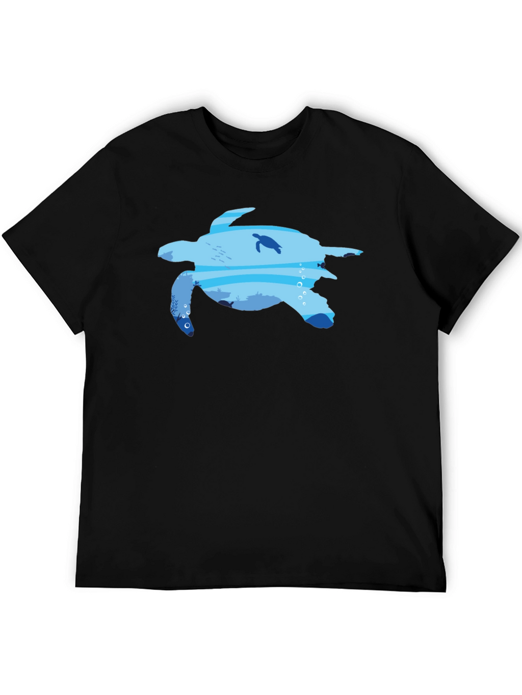Sea Turtle Ocean Graphic Black T-Shirt