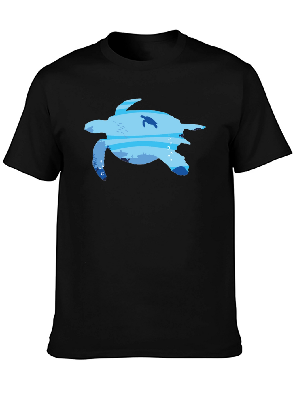 Sea Turtle Ocean Graphic Black T-Shirt