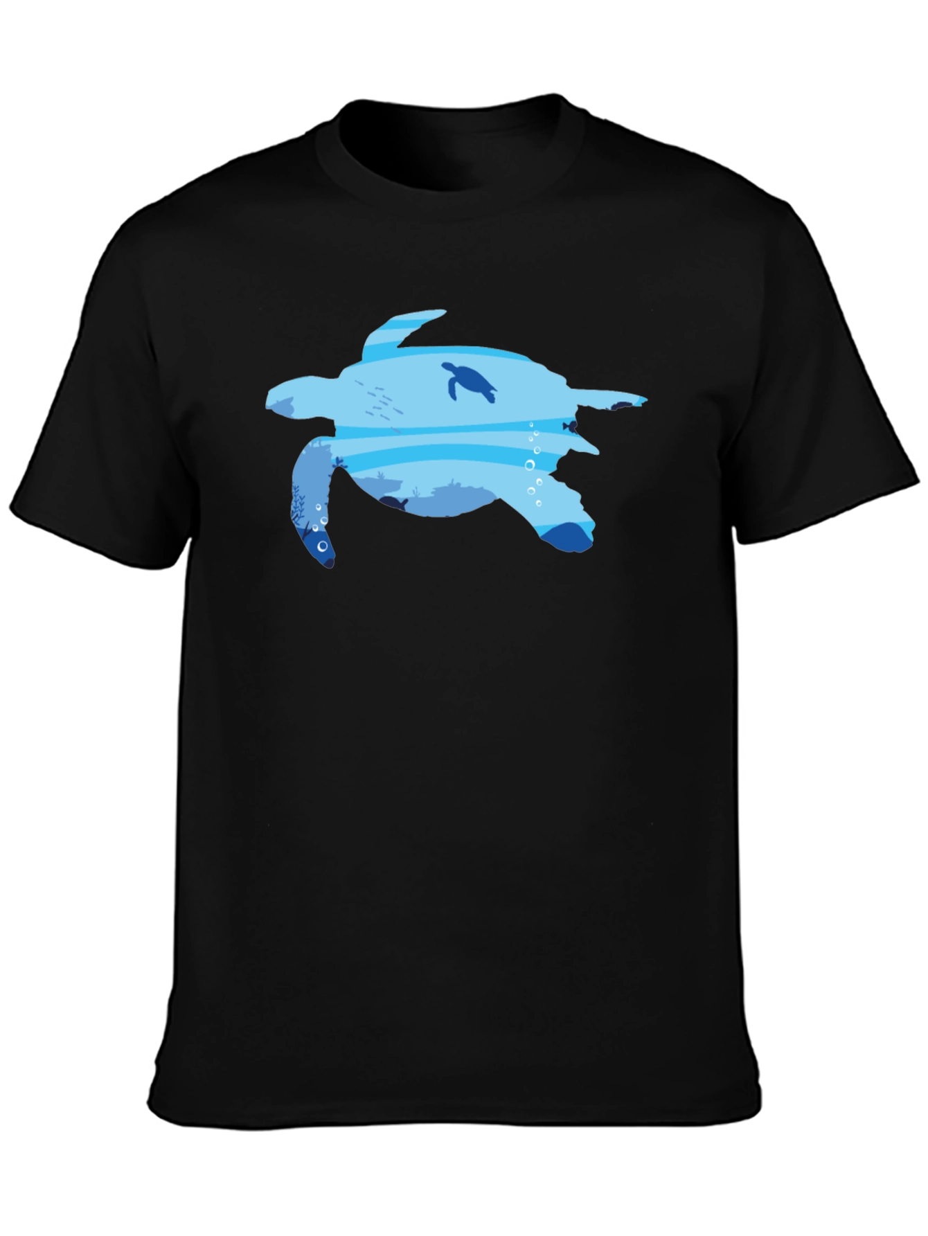 Sea Turtle Ocean Graphic Black T-Shirt