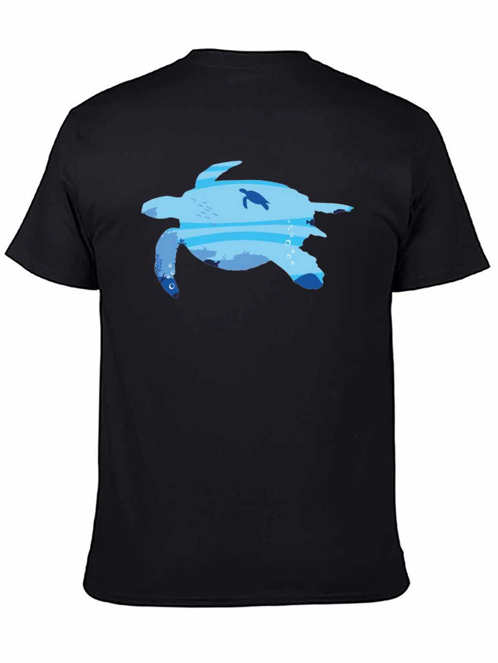 Sea Turtle Ocean Graphic Black T-Shirt