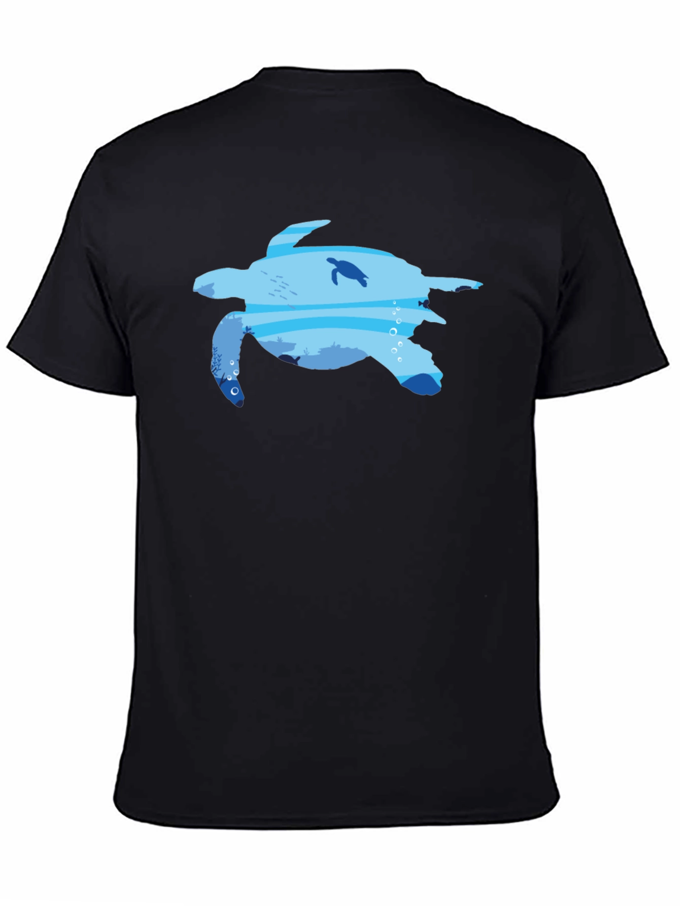 Sea Turtle Ocean Graphic Black T-Shirt