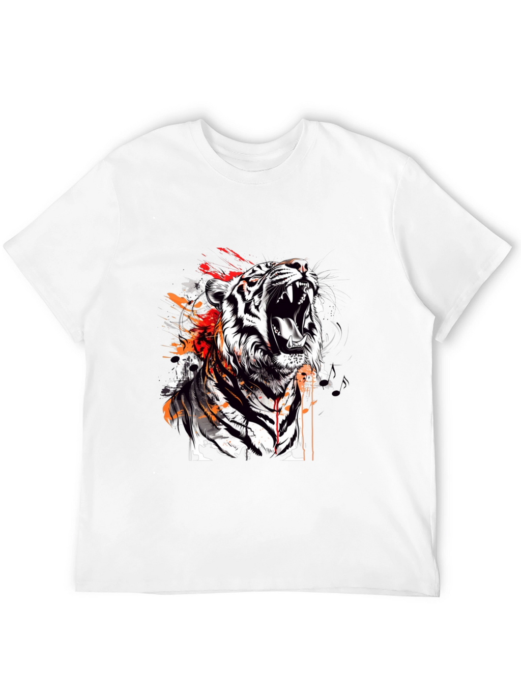 Roaring Tiger Graphic Print Black T-Shirt