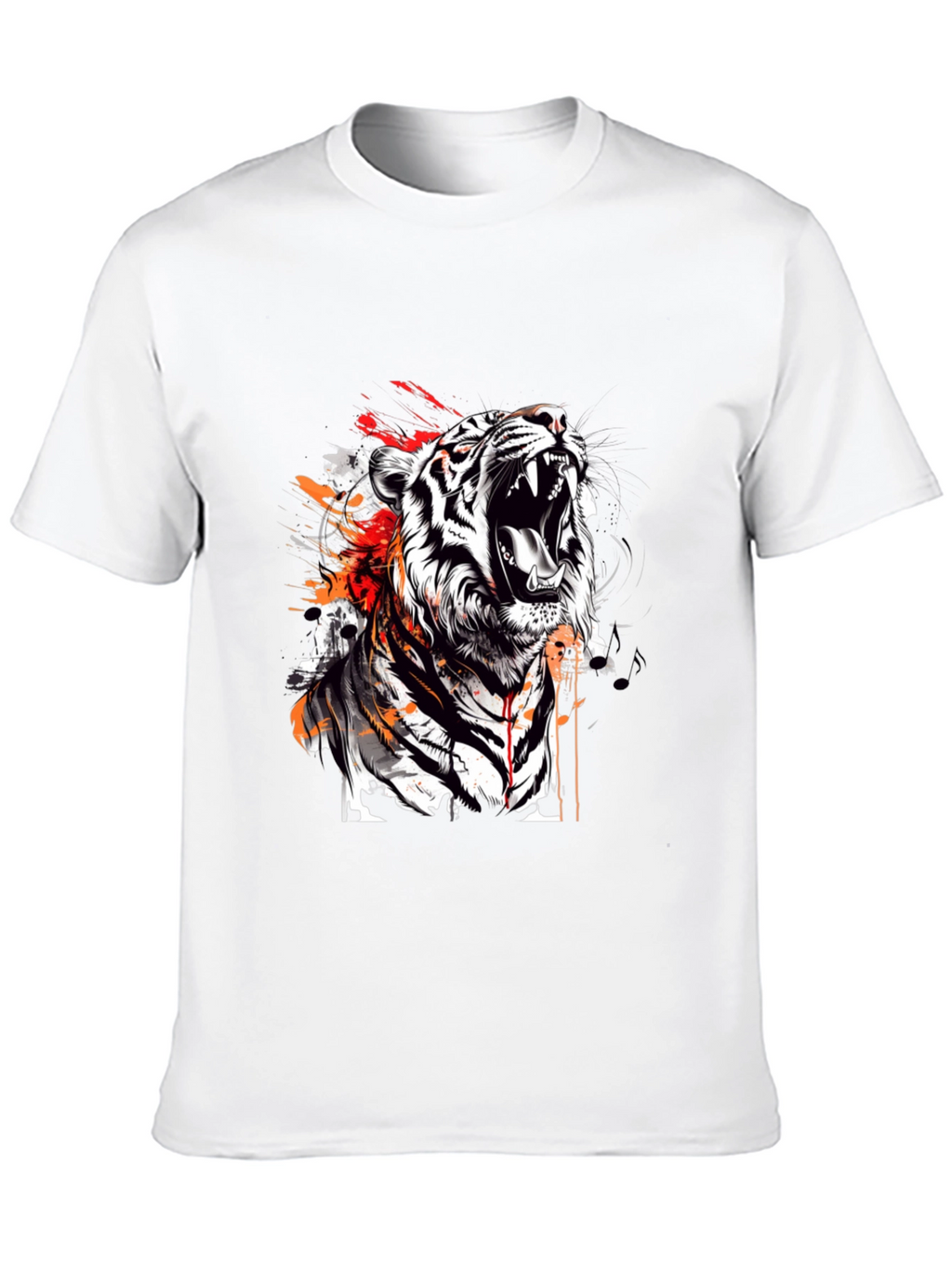 Roaring Tiger Graphic Print Black T-Shirt