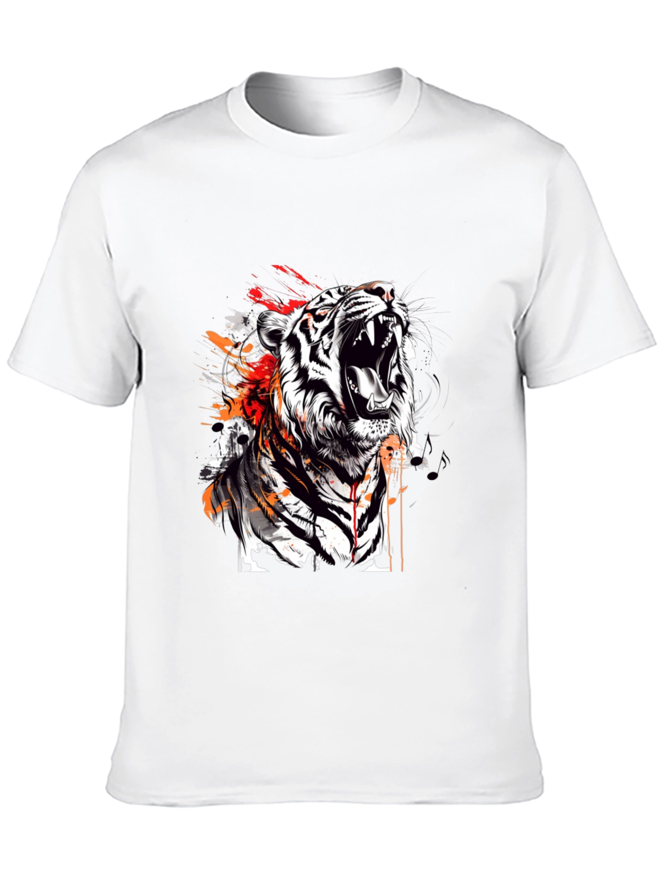 Roaring Tiger Graphic Print Black T-Shirt