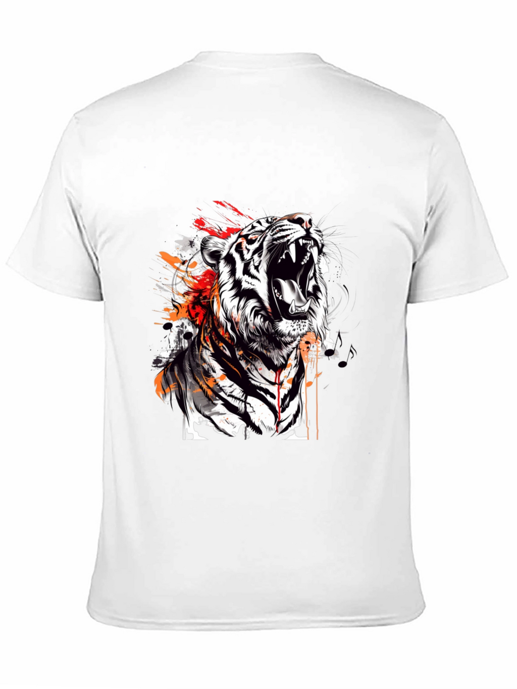 Roaring Tiger Graphic Print Black T-Shirt