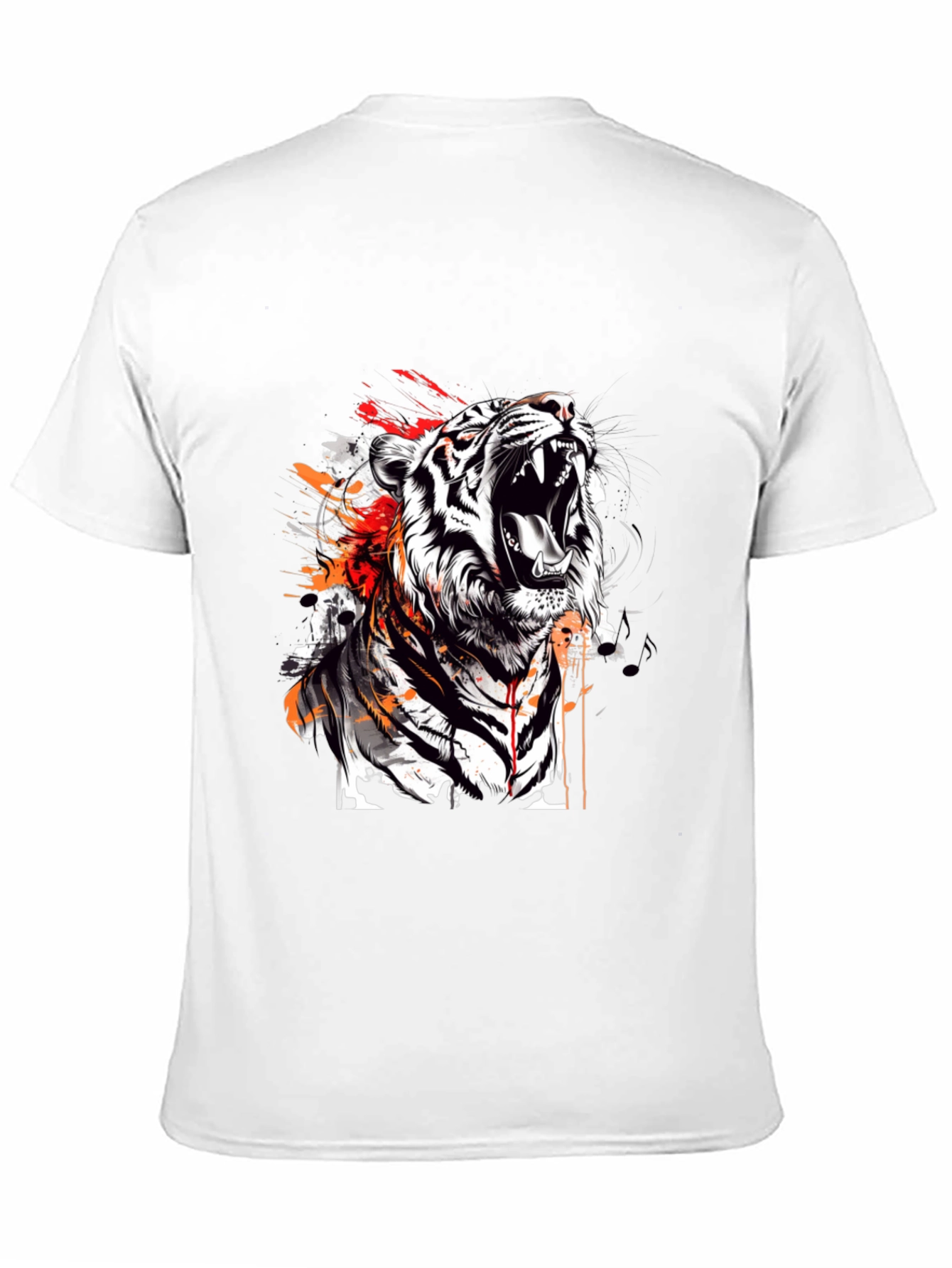 Roaring Tiger Graphic Print Black T-Shirt