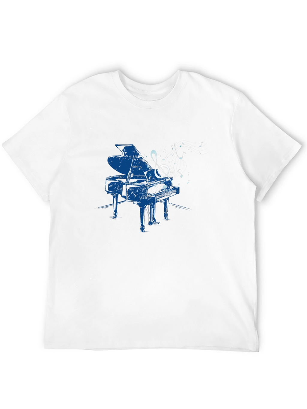 Piano Music Graphic Tee - Black Cotton T-Shirt