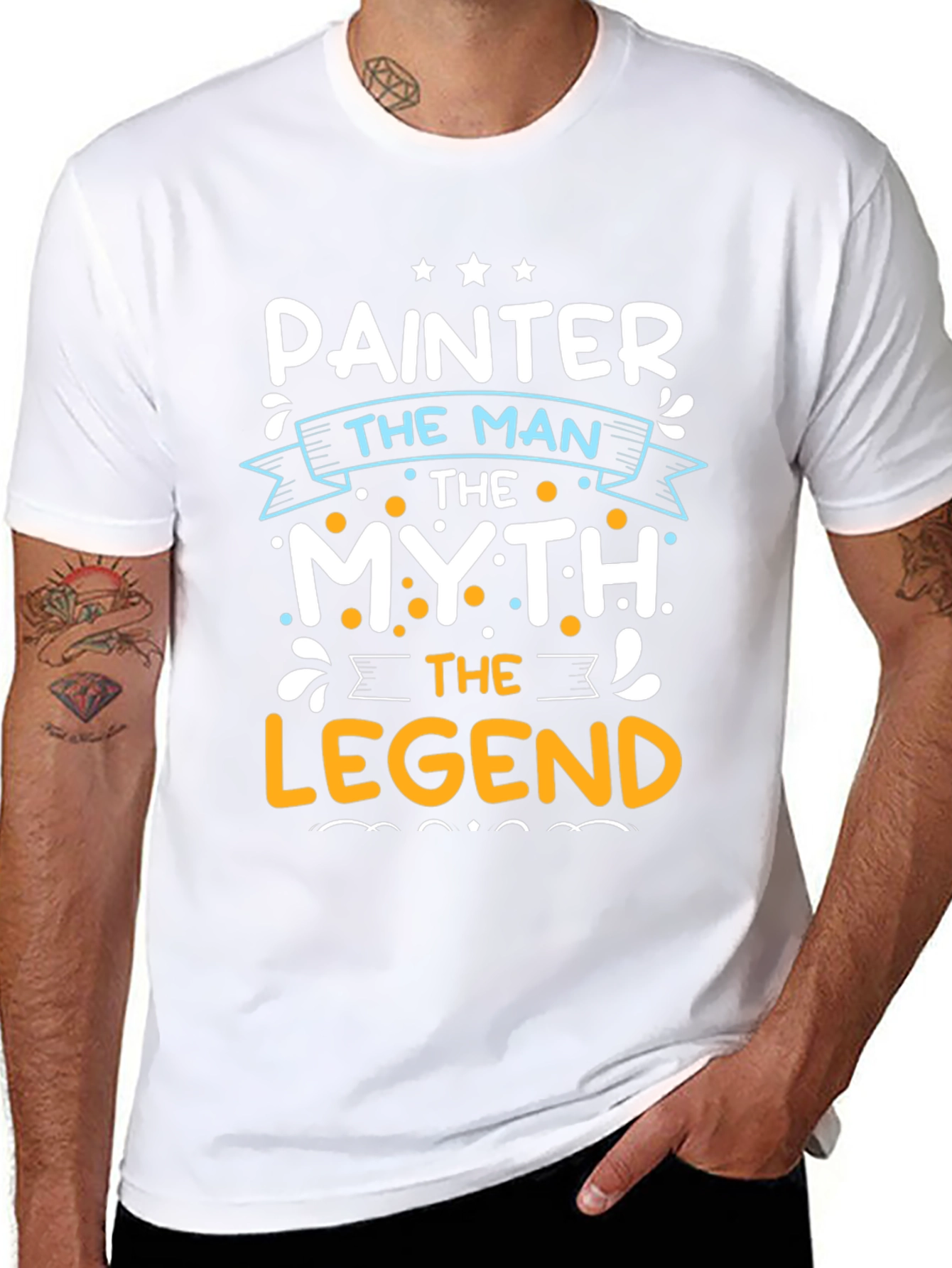 Painter The Man The Myth The Legend Black Graphic T-Shirt