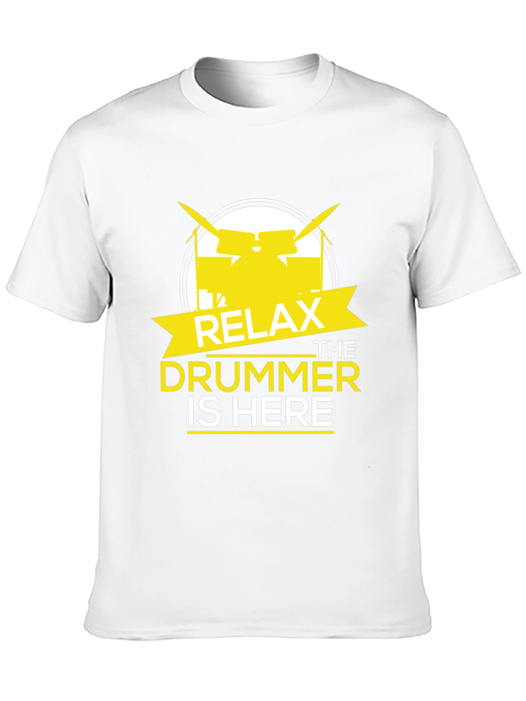 Relax The Drummer Is Here Black Graphic T-Shirt
