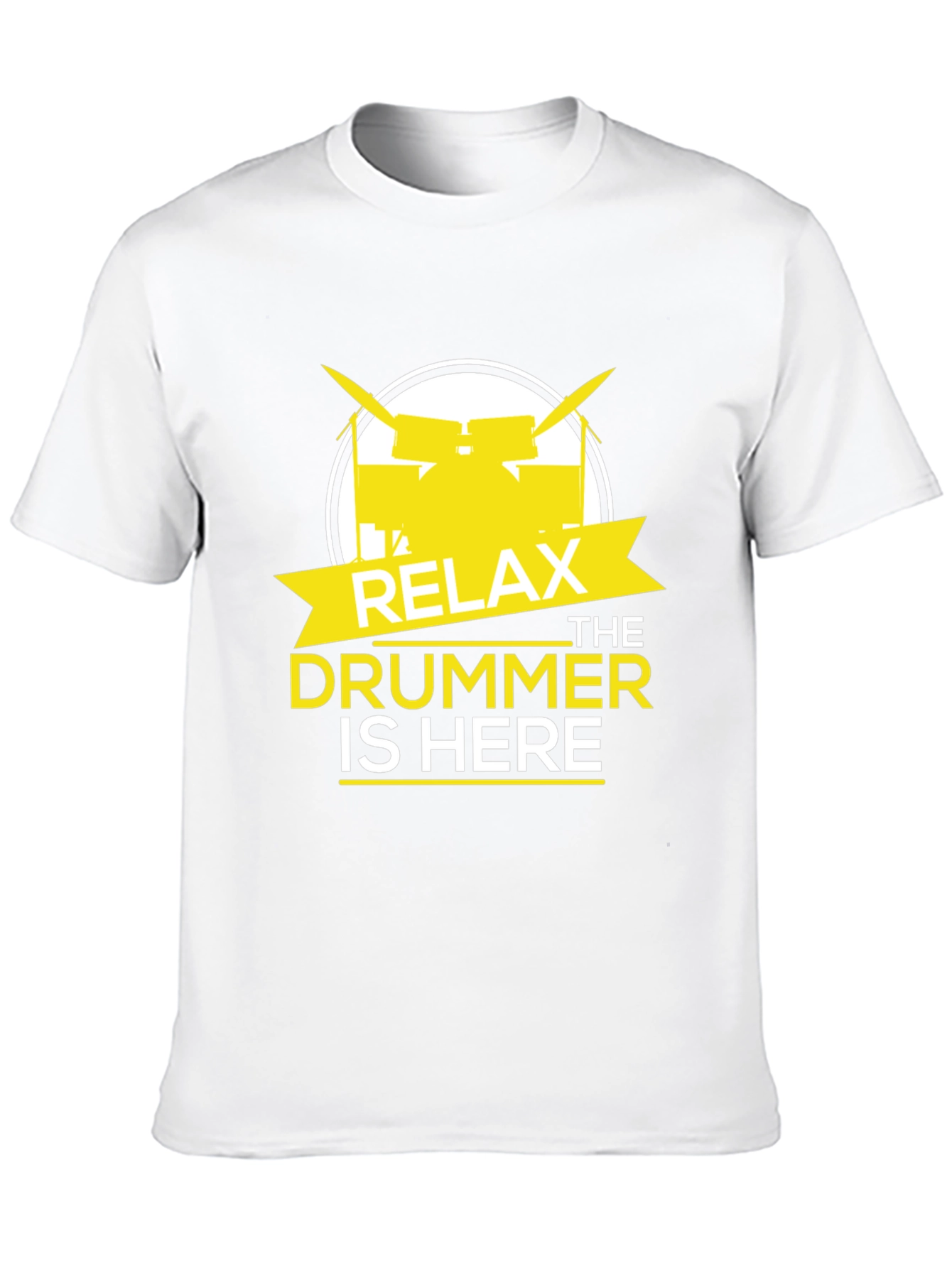 Relax The Drummer Is Here Black Graphic T-Shirt