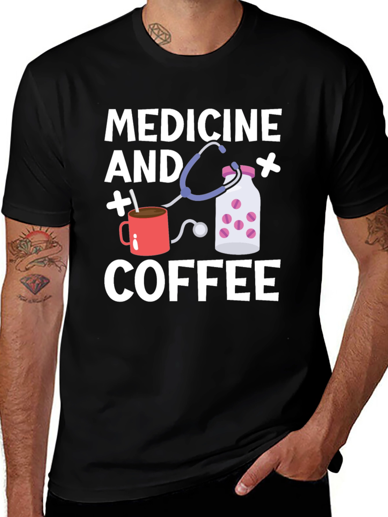 Medicine and Coffee Graphic Tee