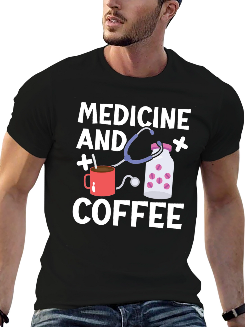 Medicine and Coffee Graphic Tee