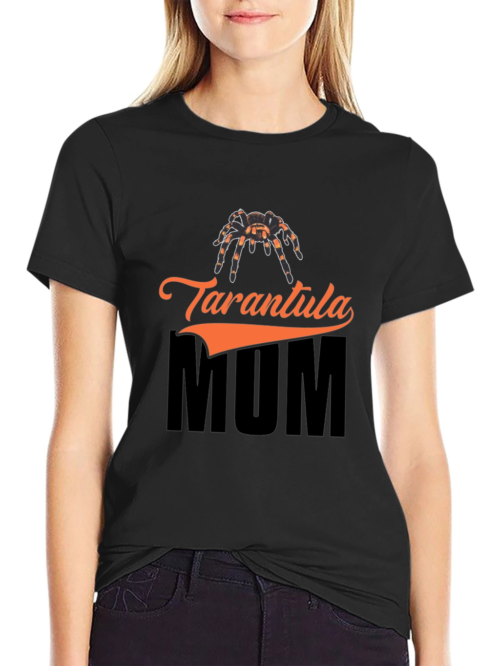 Tarantula Mum Graphic T-Shirt - Black Cotton Tee