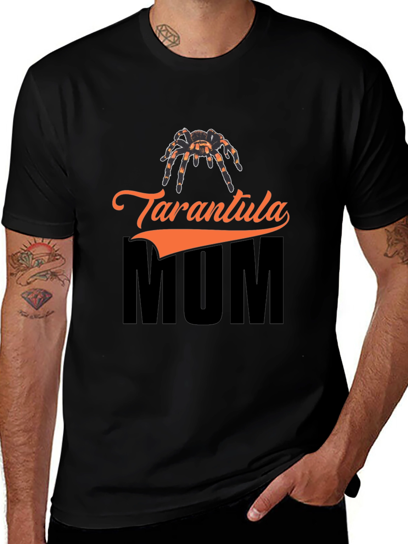 Tarantula Mum Graphic T-Shirt - Black Cotton Tee