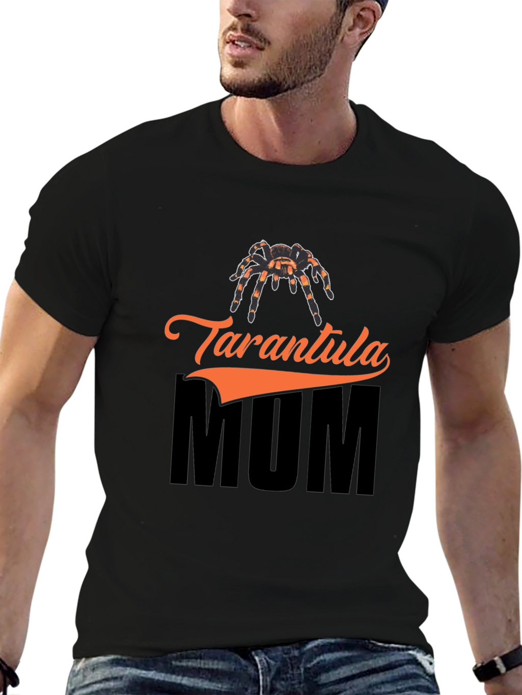 Tarantula Mum Graphic T-Shirt - Black Cotton Tee