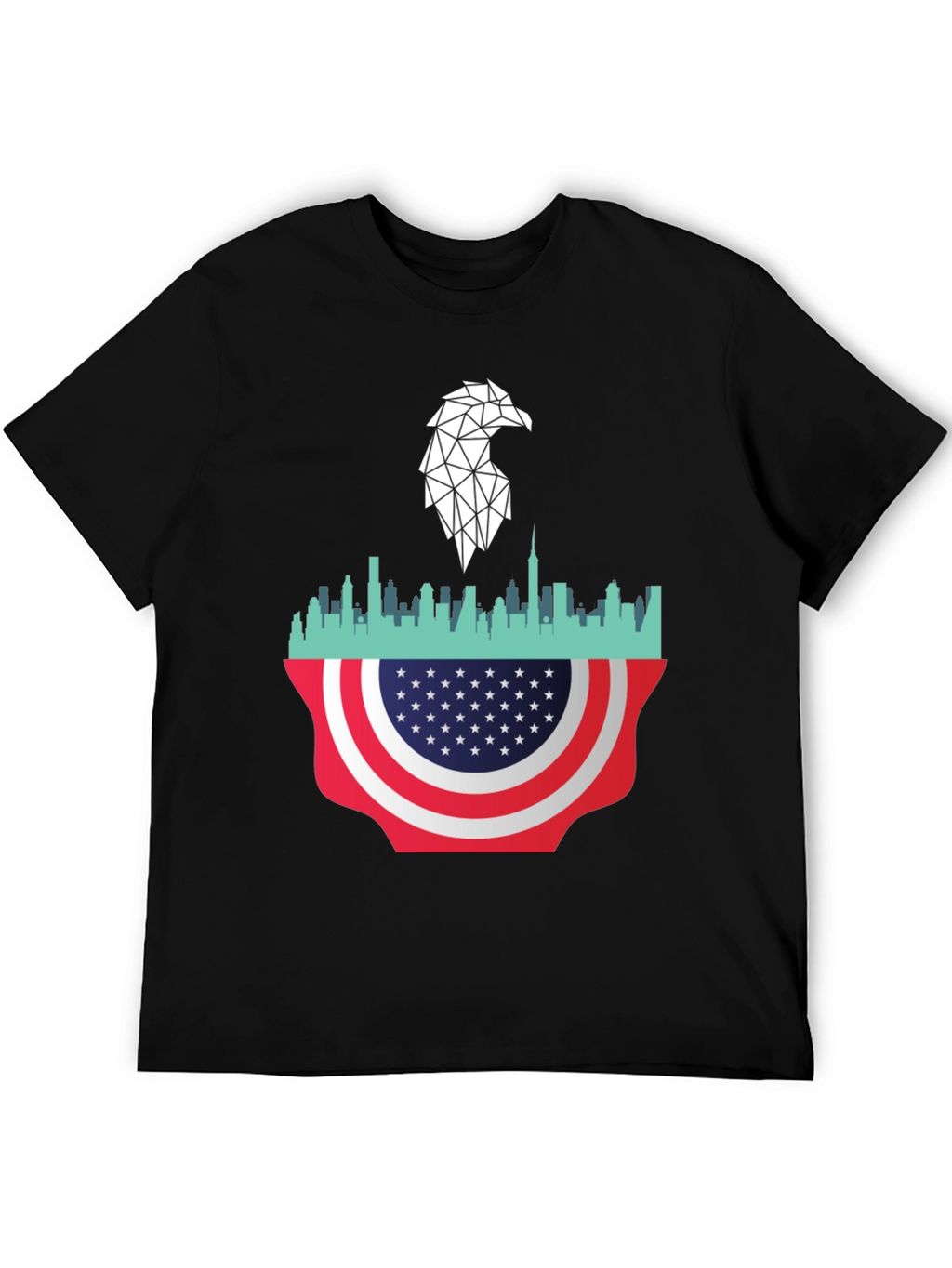 Patriotic Eagle Skyline Graphic Tee
