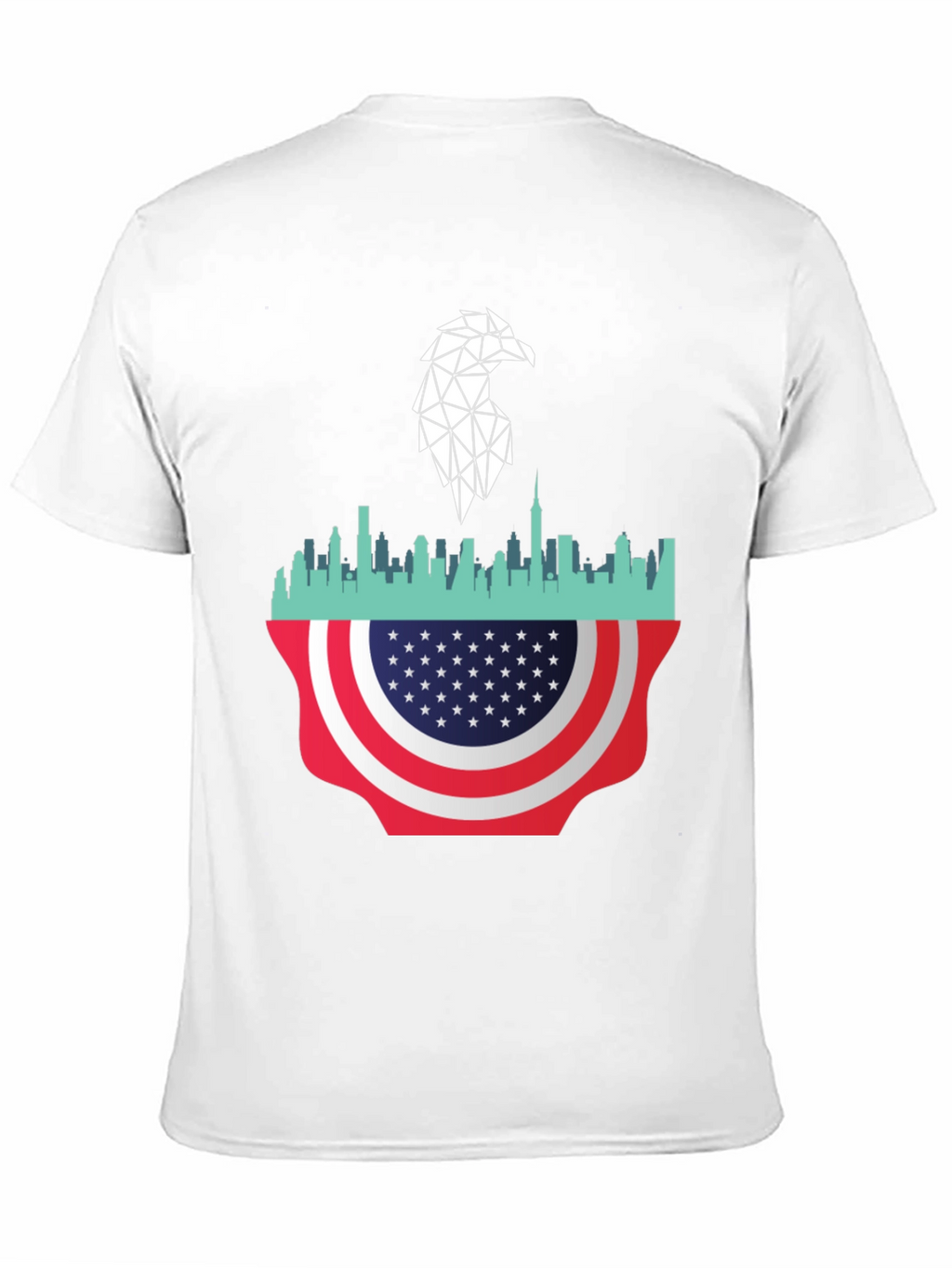 Patriotic Eagle Skyline Graphic Tee