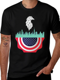 Patriotic Eagle Skyline Graphic Tee