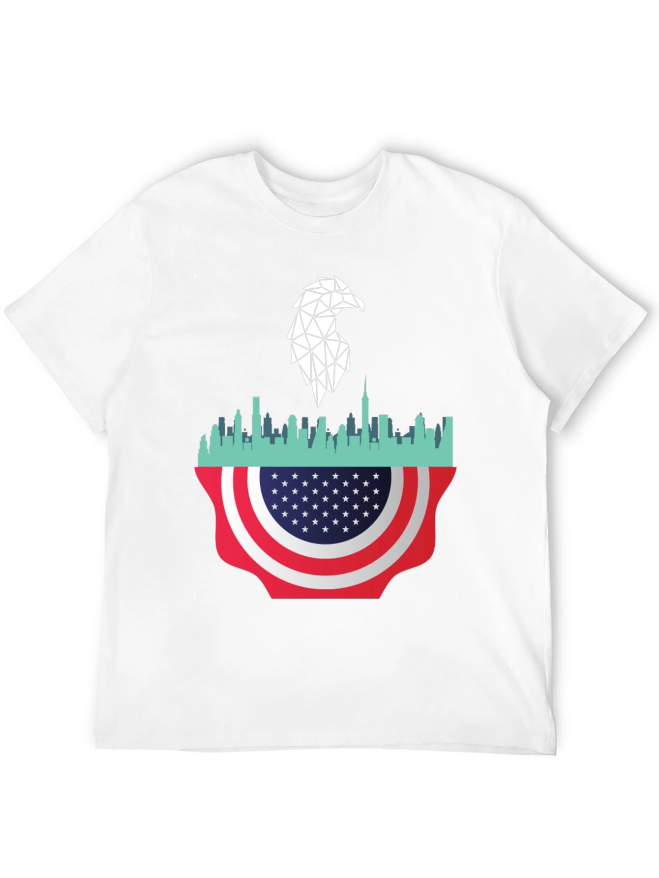Patriotic Eagle Skyline Graphic Tee