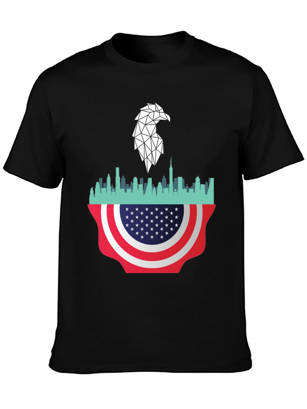 Patriotic Eagle Skyline Graphic Tee
