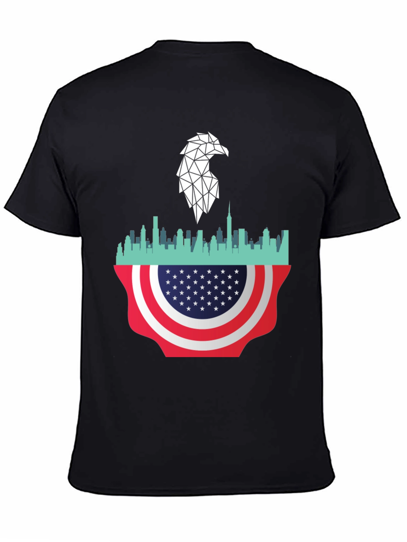 Patriotic Eagle Skyline Graphic Tee