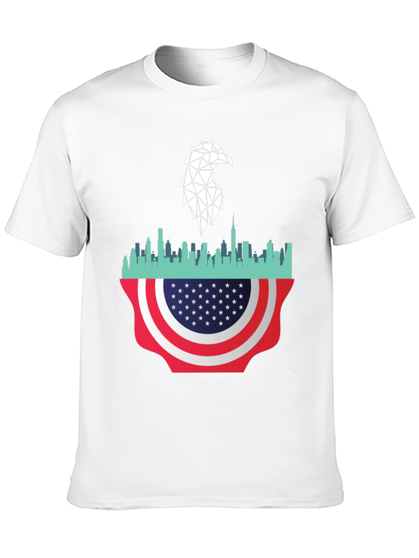 Patriotic Eagle Skyline Graphic Tee