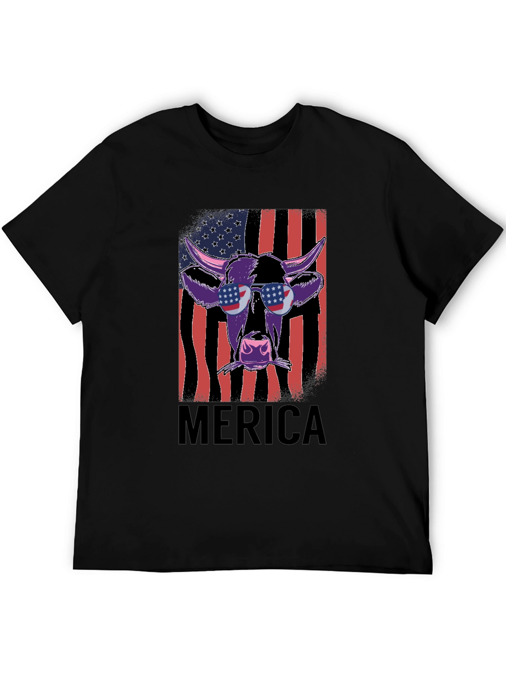 Patriotic Cow Graphic Tee - Merica Style