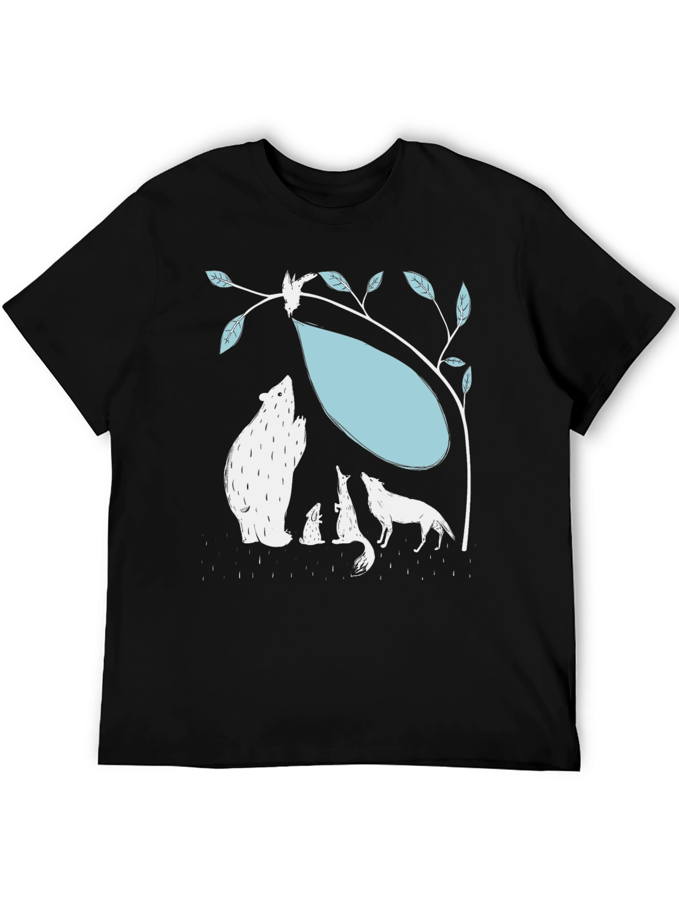 Black T-Shirt with Animal Graphic