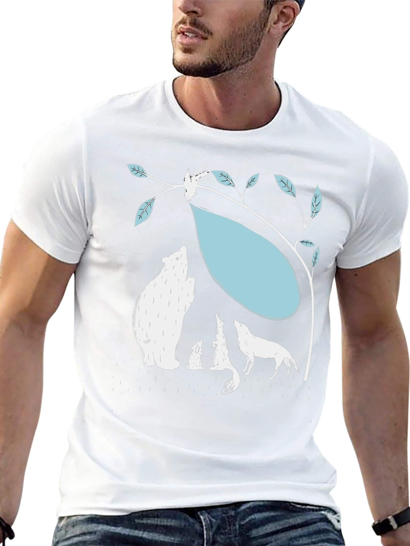 Black T-Shirt with Animal Graphic