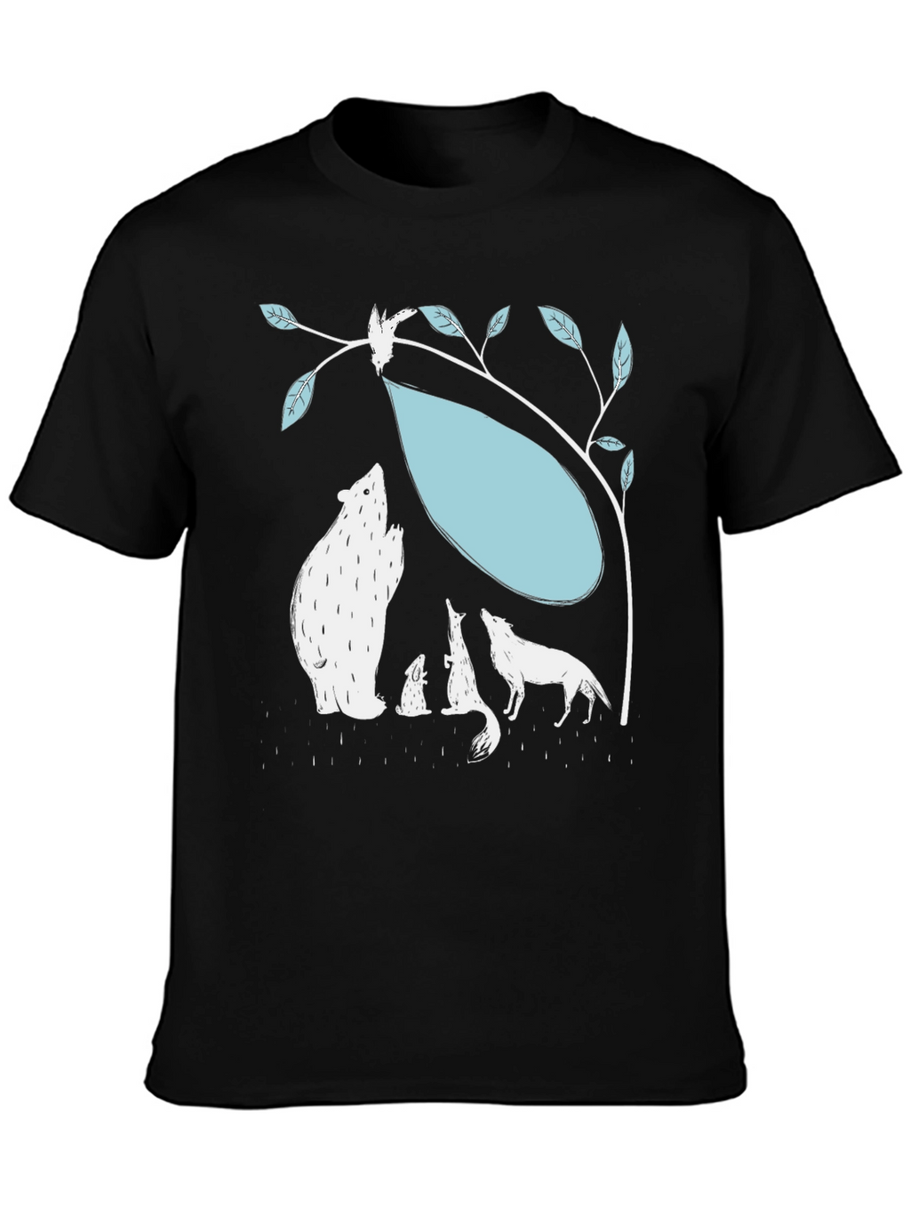 Black T-Shirt with Animal Graphic