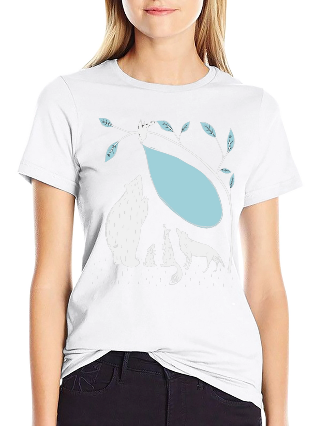 Black T-Shirt with Animal Graphic