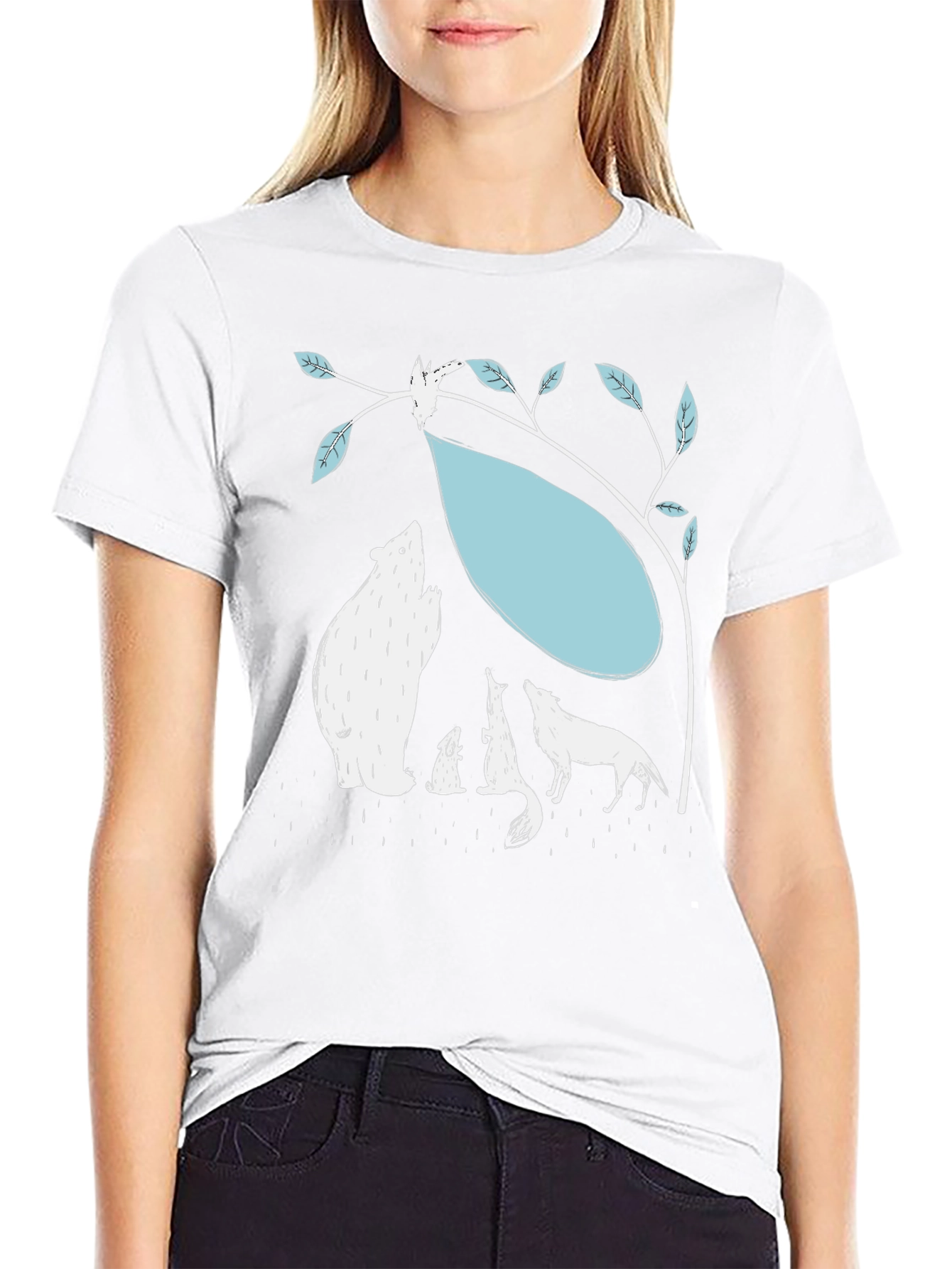 Black T-Shirt with Animal Graphic