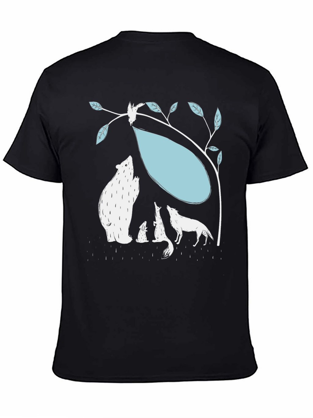 Black T-Shirt with Animal Graphic