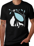 Black T-Shirt with Animal Graphic