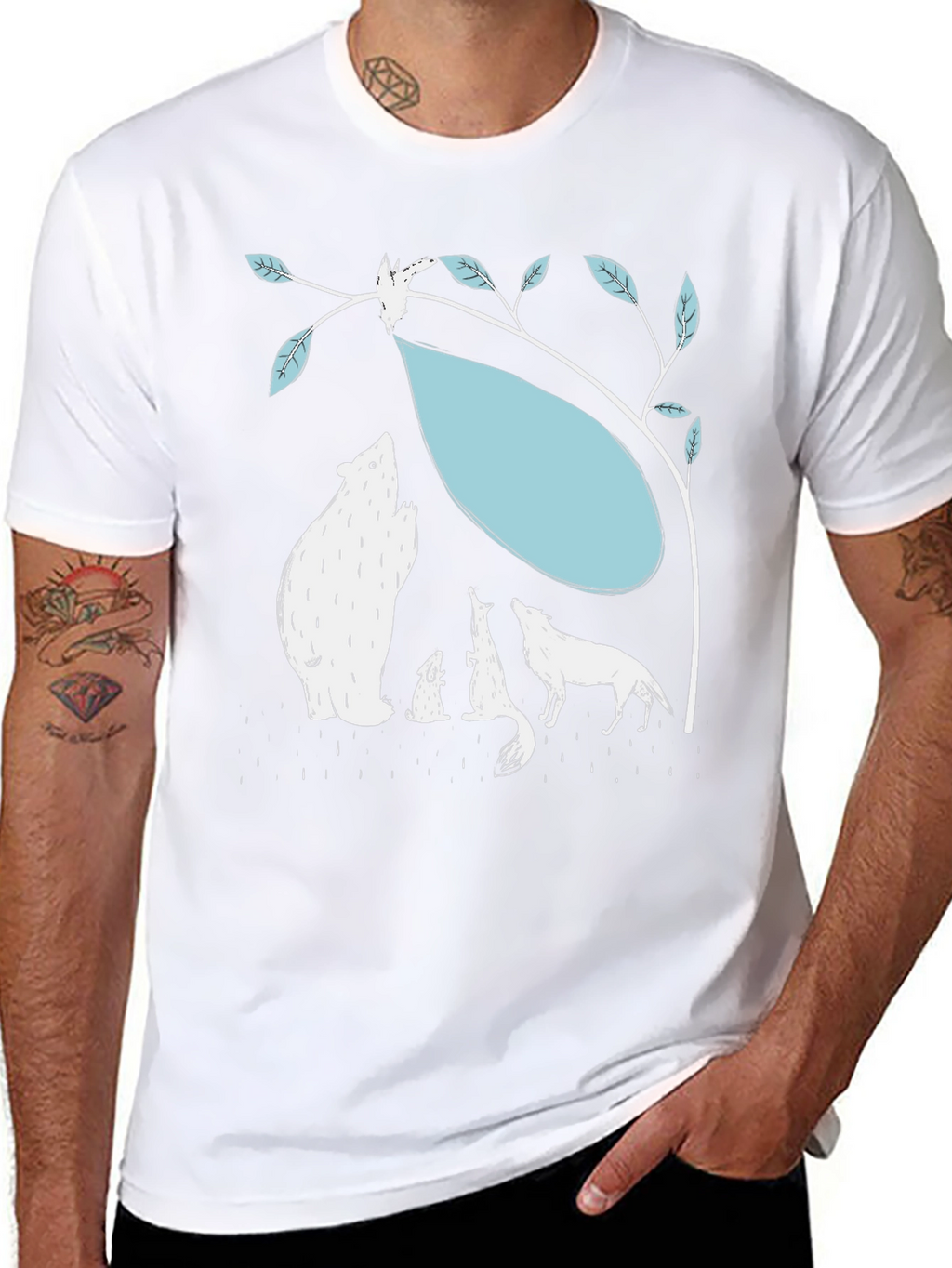 Black T-Shirt with Animal Graphic